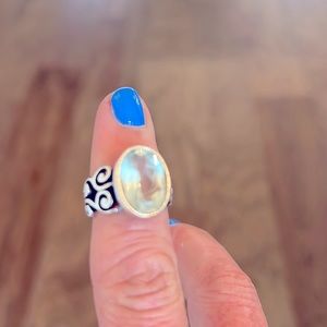 Brighton light green stone and silver ring